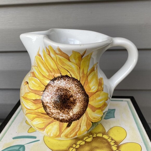Vintage Pitcher Creamer Abbiamo Tutto by Spigarelli Sunflower Made in ITaly